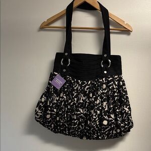 Lantern Moon handcrafted Black and White Bubble Shoulder Bag for Night Out